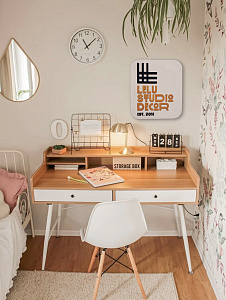 табличка с логотипом компании LeLu Decor Studio 